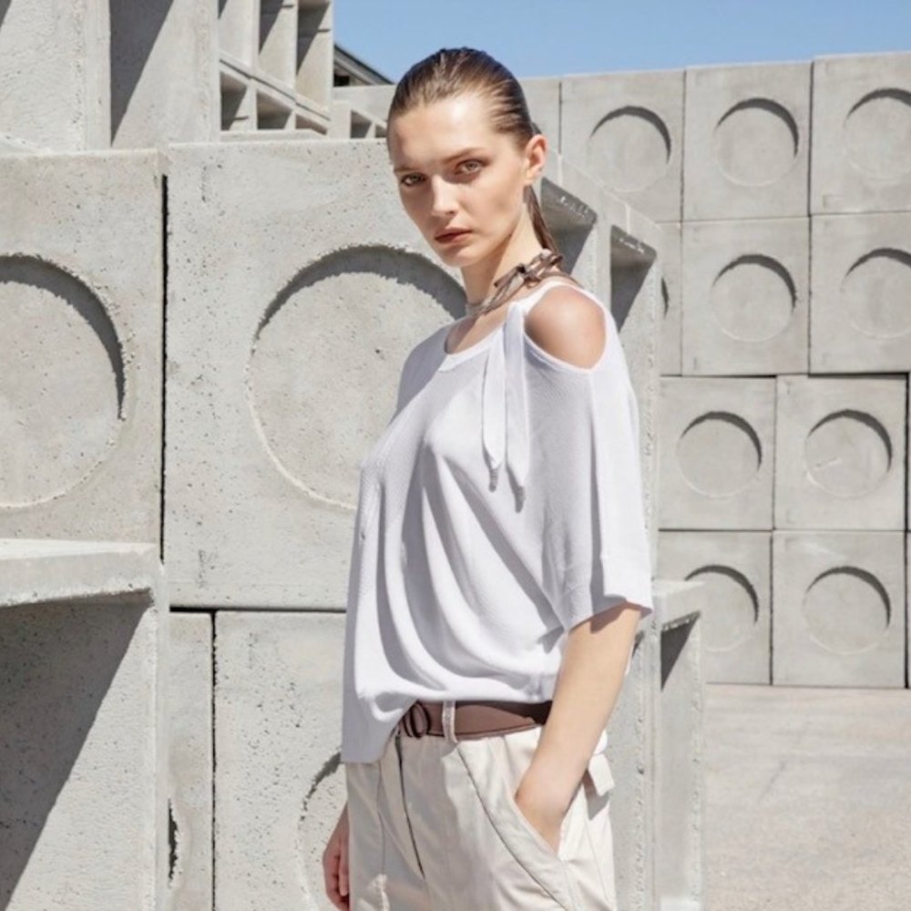 White Sweater Organic Tee by TONET